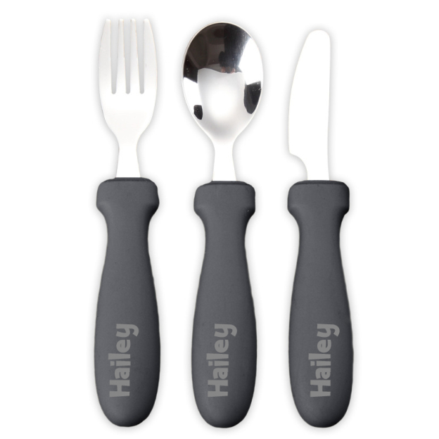 Personalised Kid Silicone Utensil Sets-Fork, Knife, Spoon  | CWBaby70