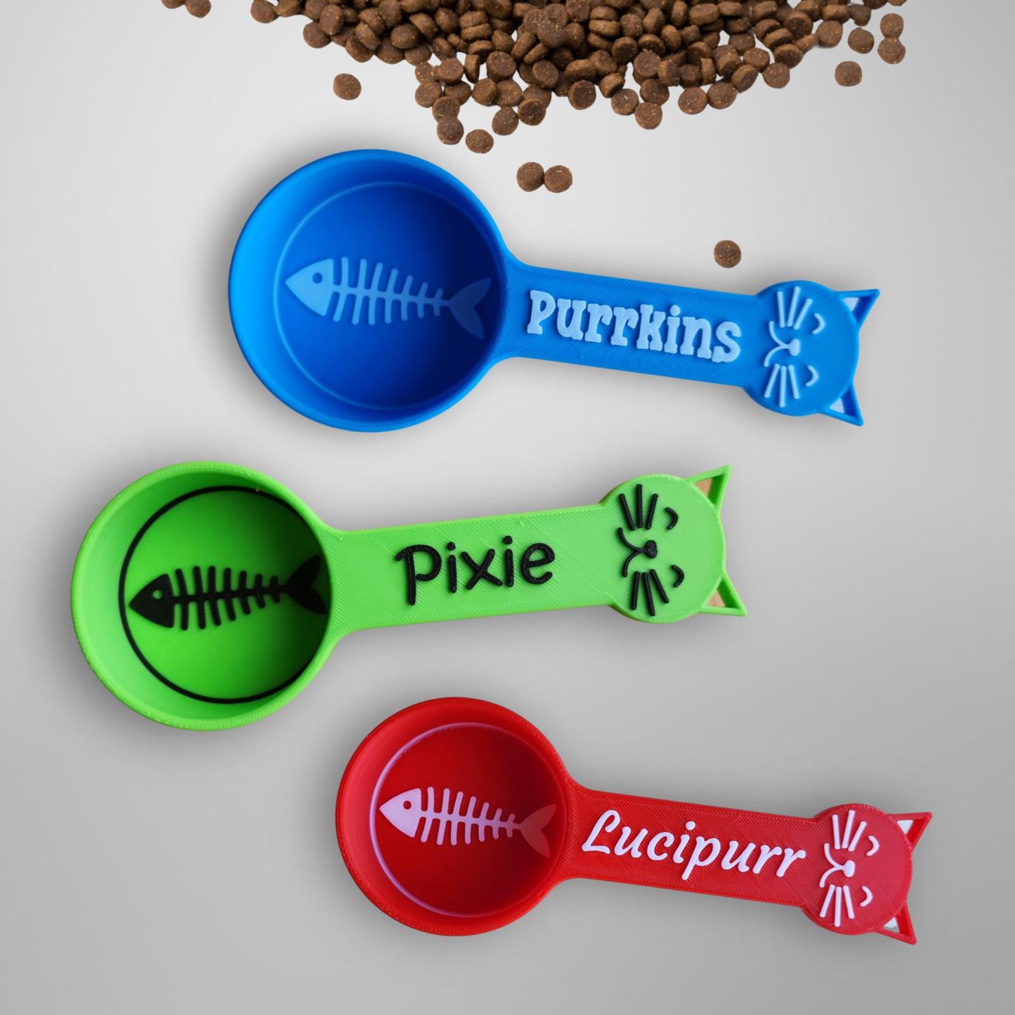 Personalized 3D Printed Fish Bone Cat Food Scoop | BKPet360