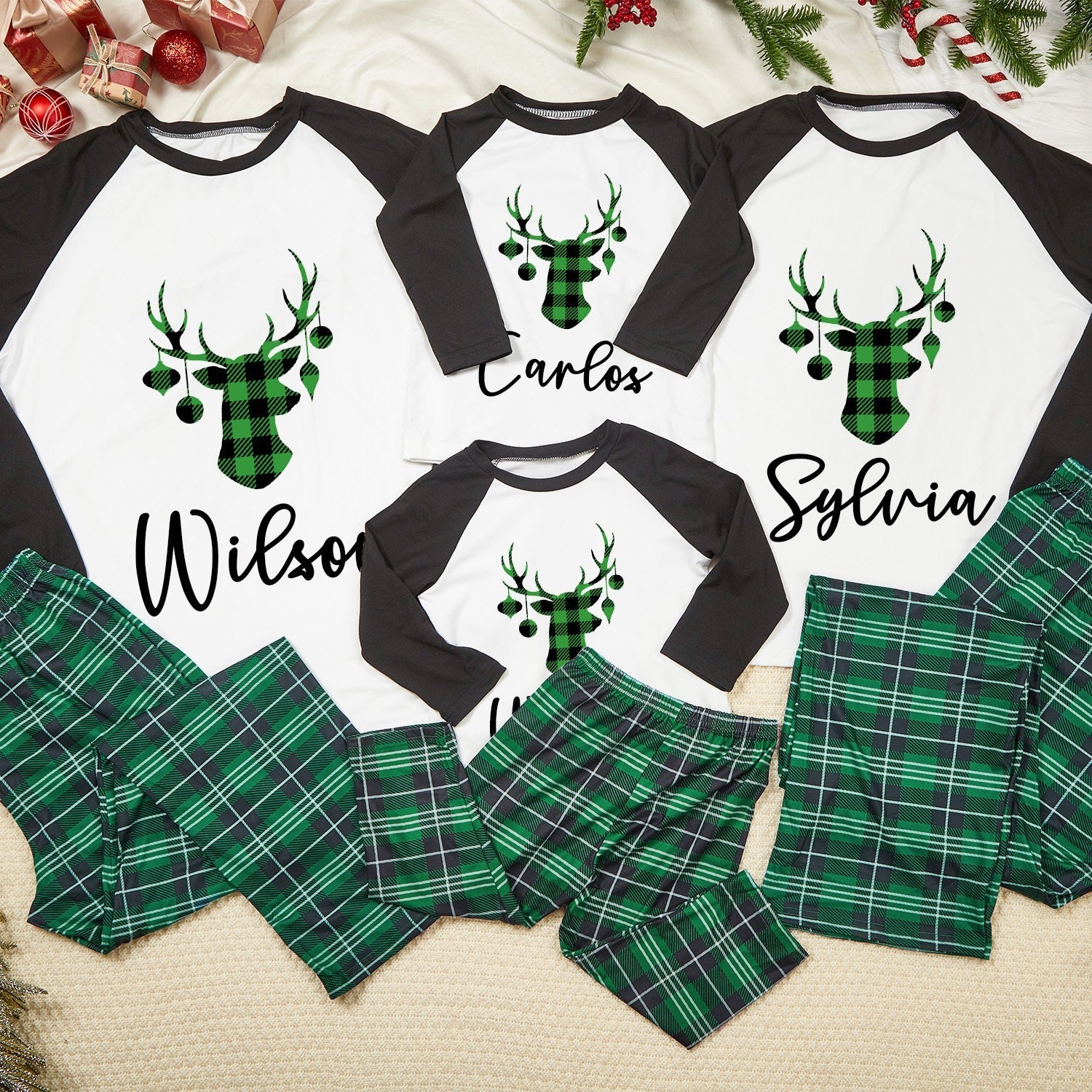 Personalized Matching Family Christmas Pajamas Set | CWFamily05