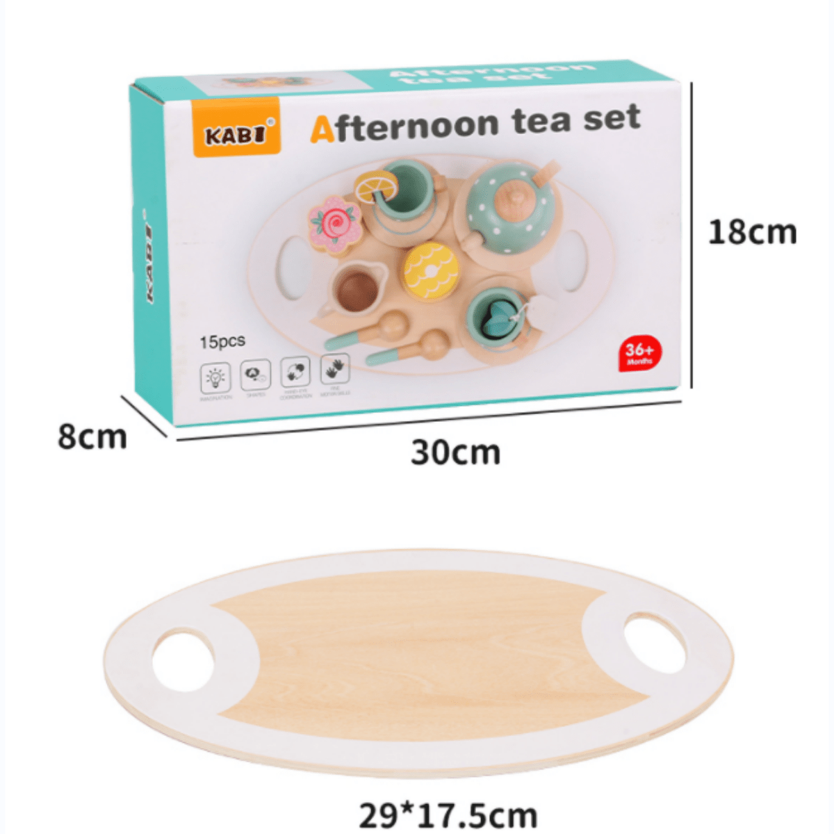 Personalized Kid's Wooden Afternoon Tea Play Set | CWToy49