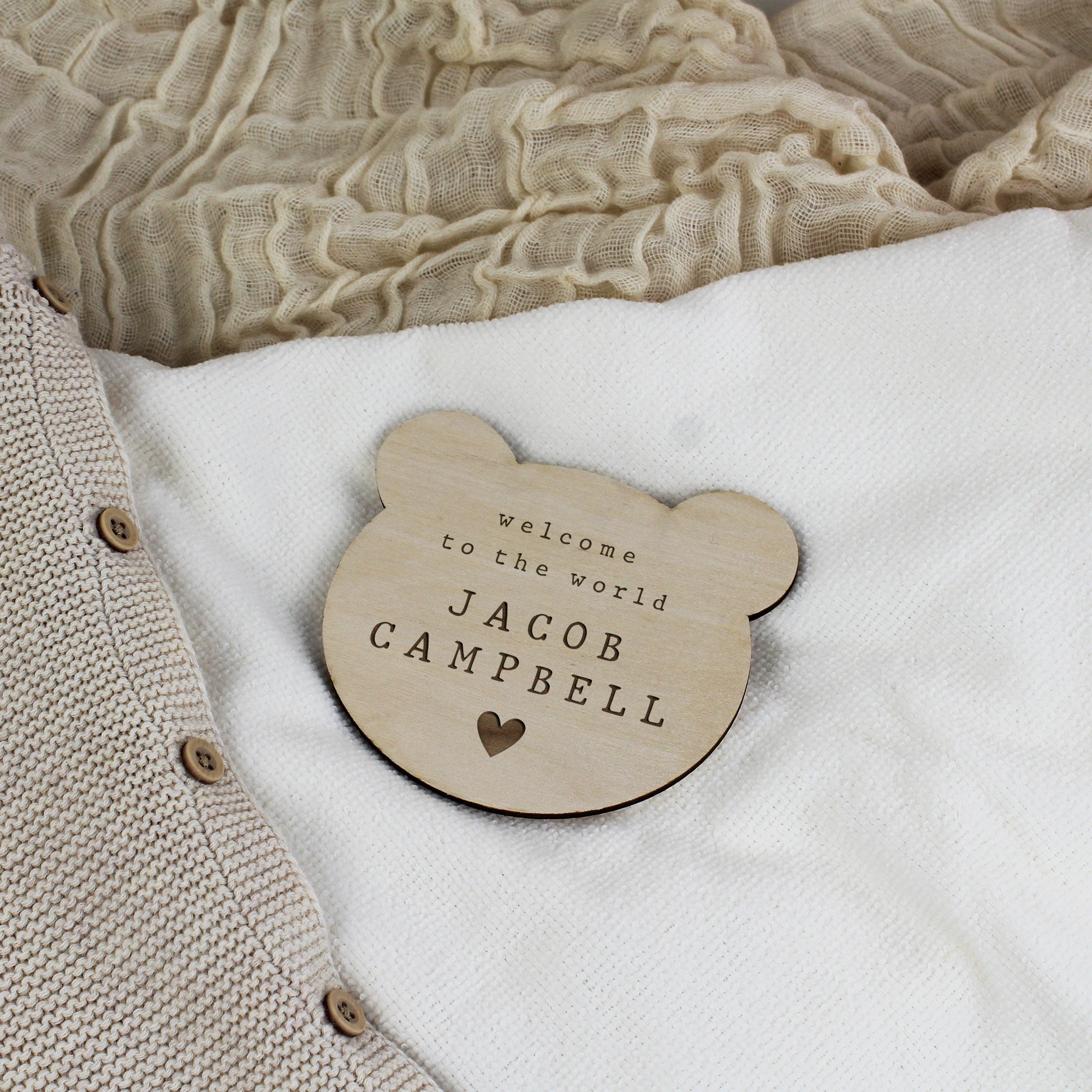 Personalized Wooden Newborn Baby Name Sign | CWBaby162