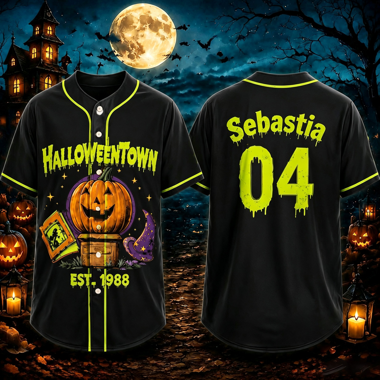 Personalized Halloween Button Up Baseball Jersey For Kid & Adult | CWHalloween97