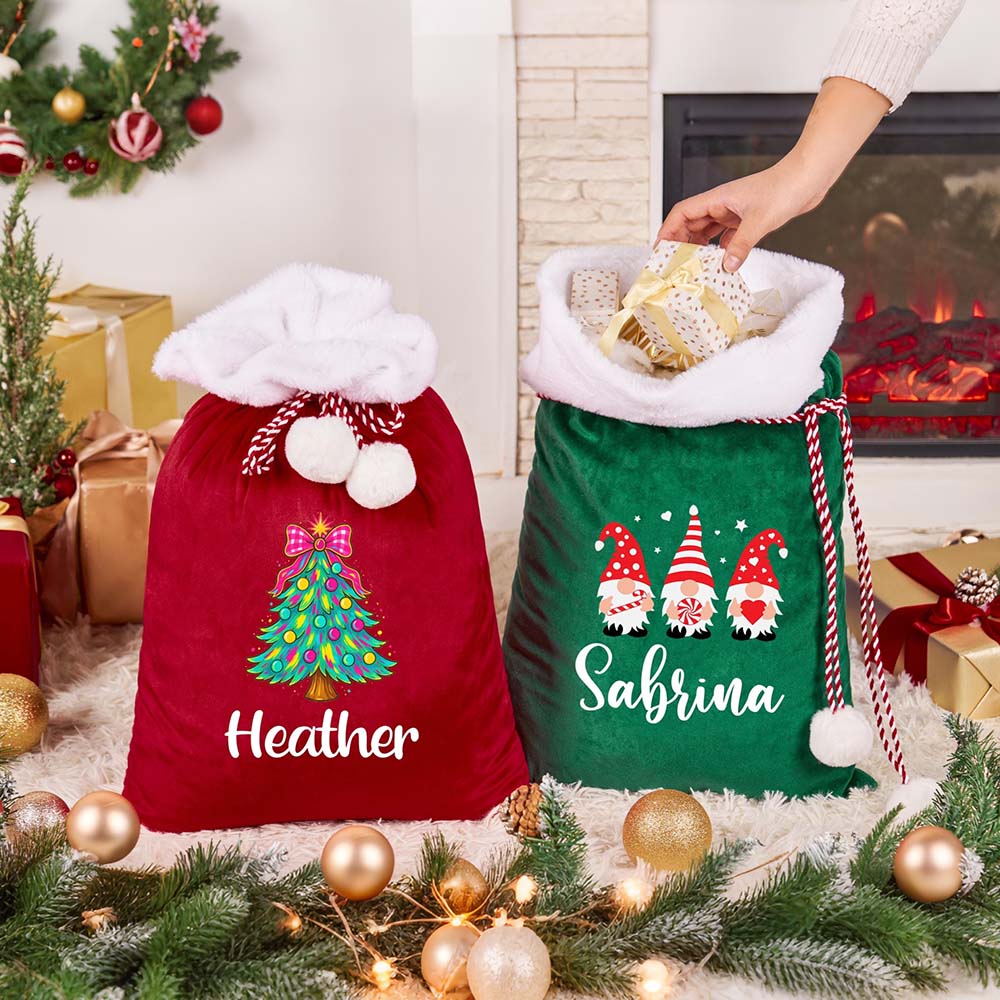 Personalized Christmas Santa Family Sack with Name | MCGift393