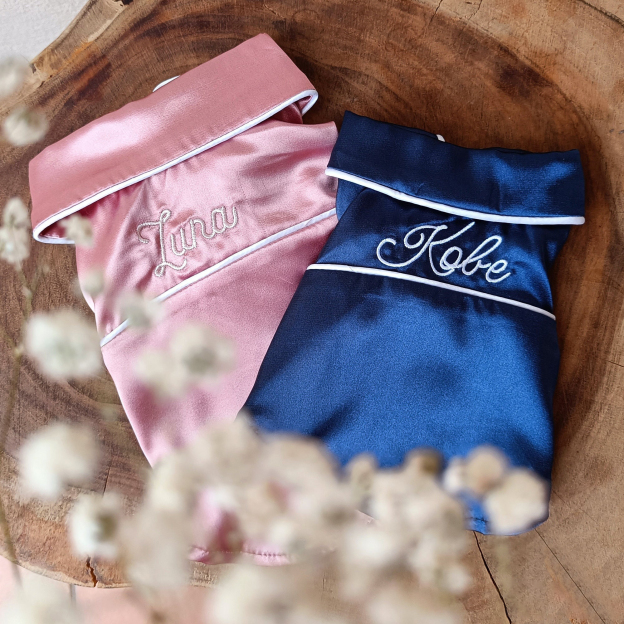 Personalized Embroidery Silky Pet Pajamas for Comfort & Unique | BKPet31