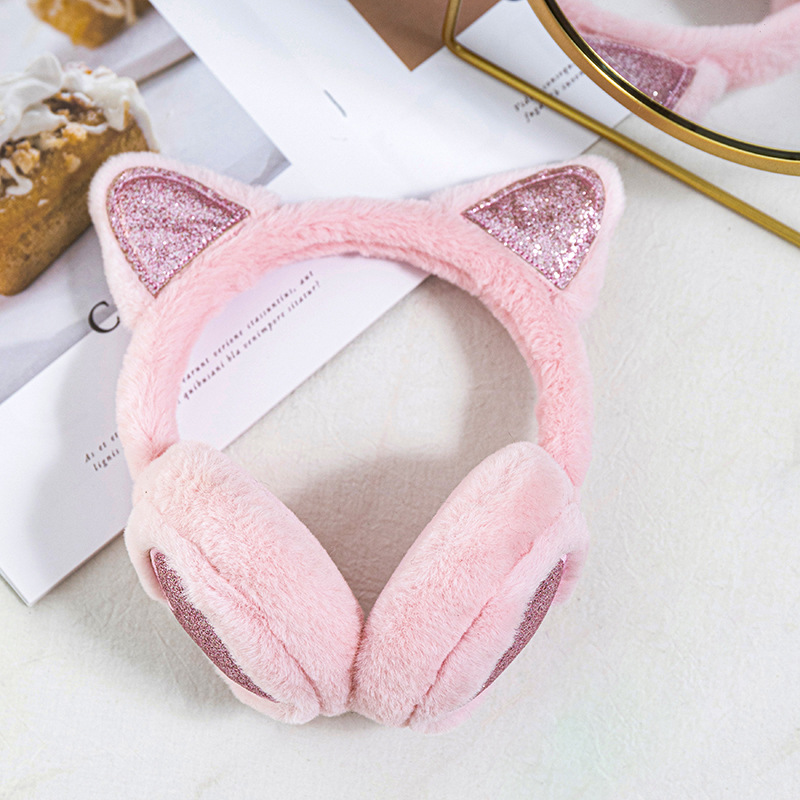 Personalized Kids Pearl Patch Warm Cat Ears Earmuffs | CWToy92