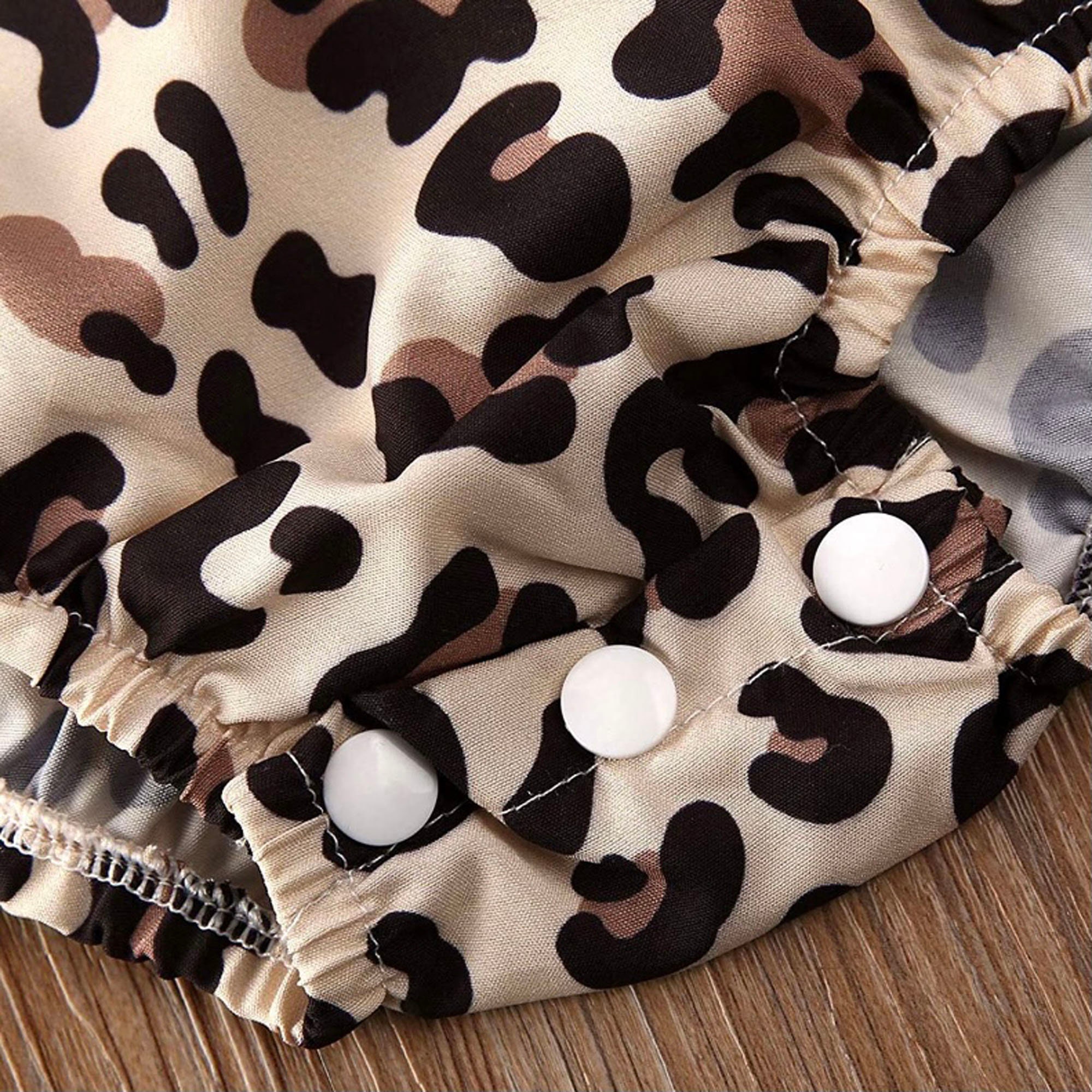 Personalised Baby Girl Leopard Animal Print Outfit Set | CWBaby222