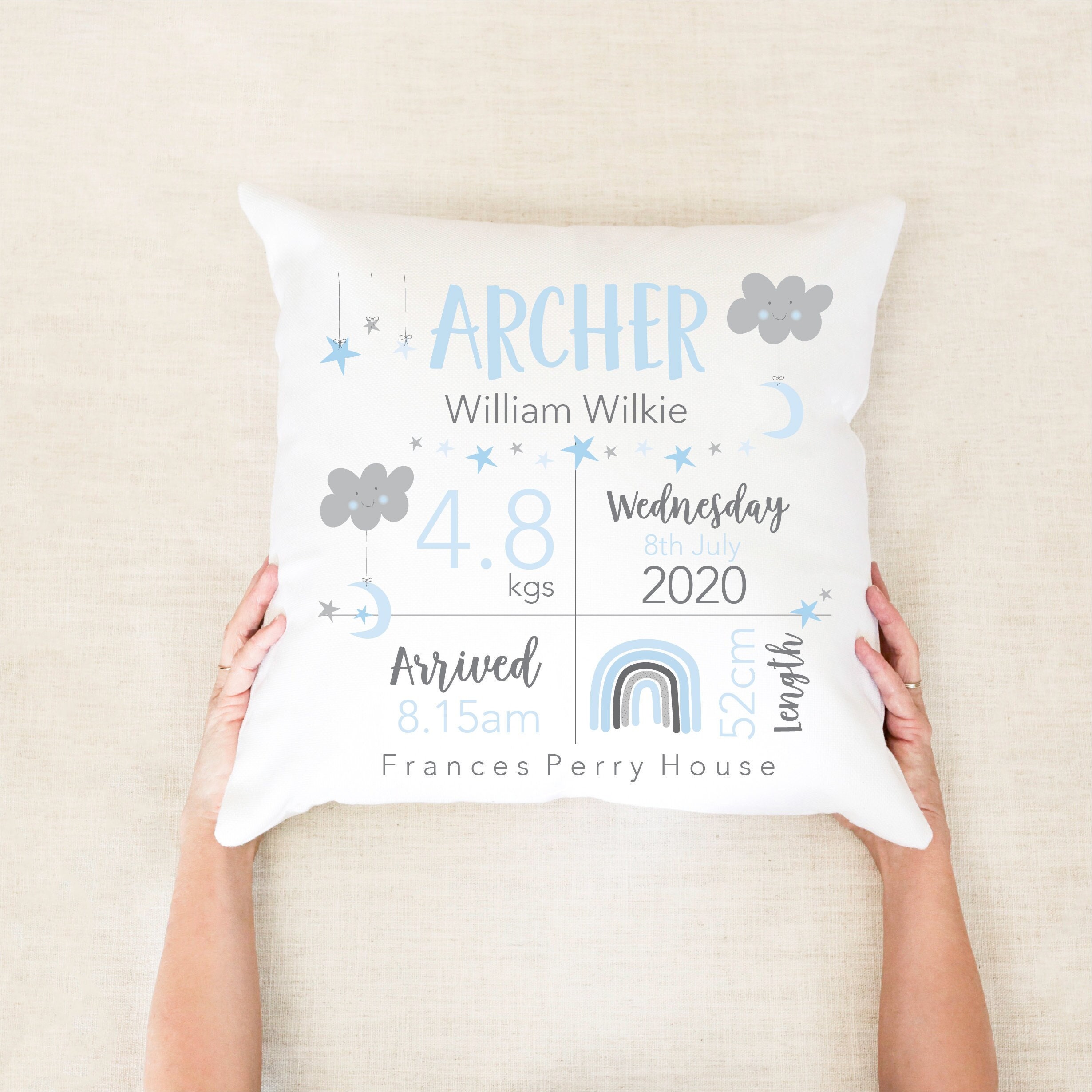 Personalised Lovely Birth Announcement Cushion | CWBaby96