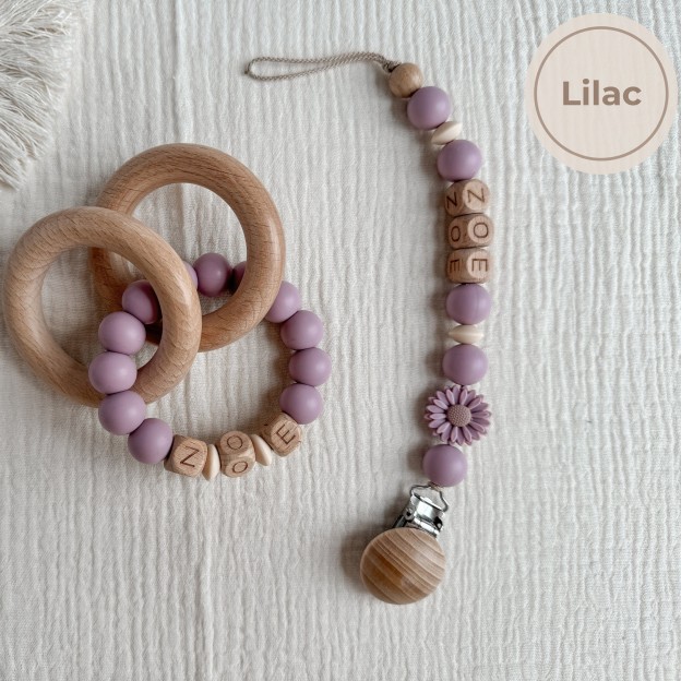 Personalized Baby Pacifier Clip & Rattle Ring | CWBaby86