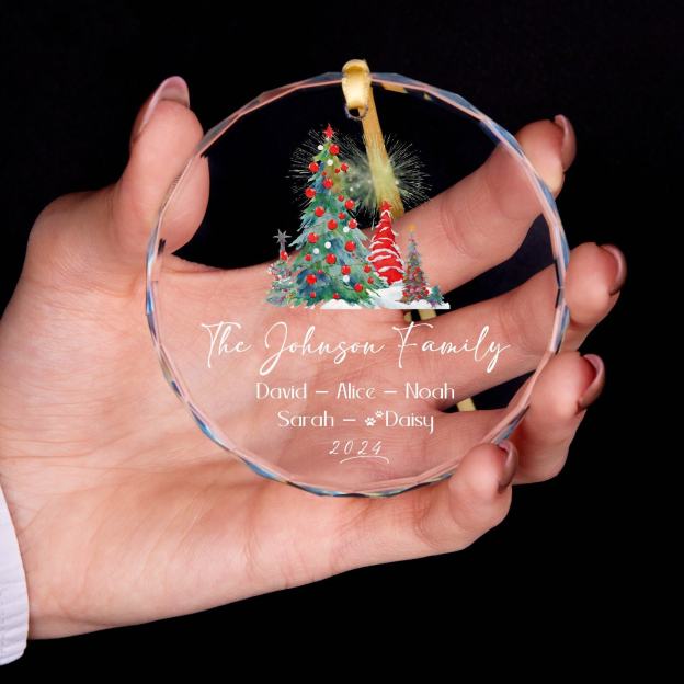 Personalized Glass Family Christmas Ornaments | CWGlass21