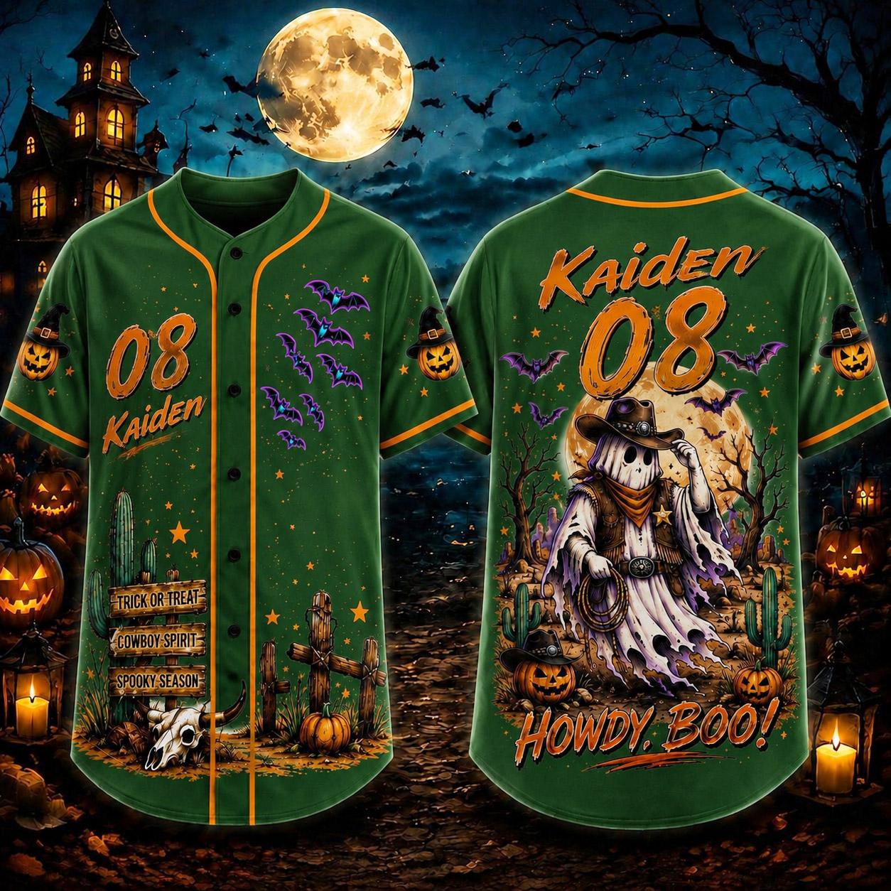 Personalized Halloween Button Up Baseball Jersey For Kid & Adult | CWHalloween100