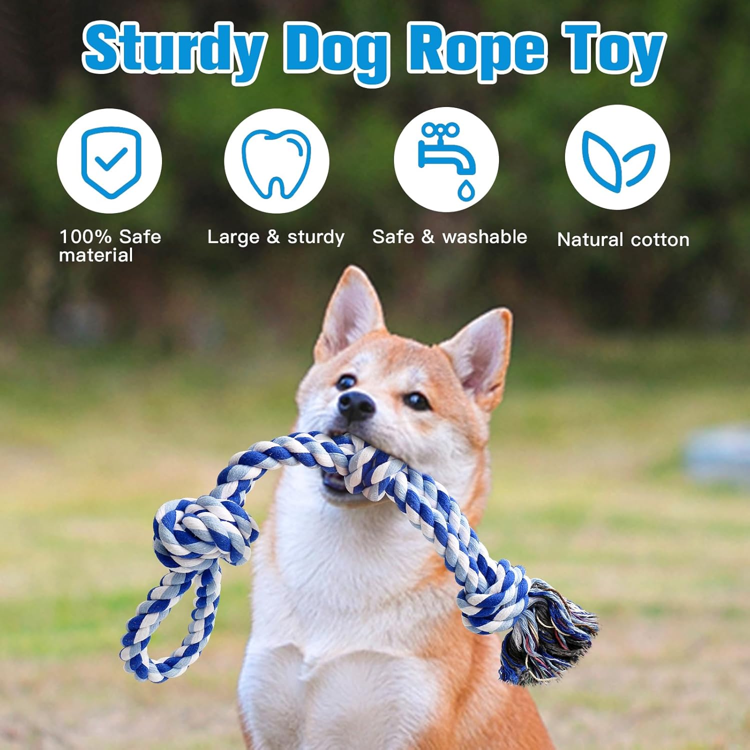 Nearly Indestructible 2 Pack Rope Dog Toys BKPet126