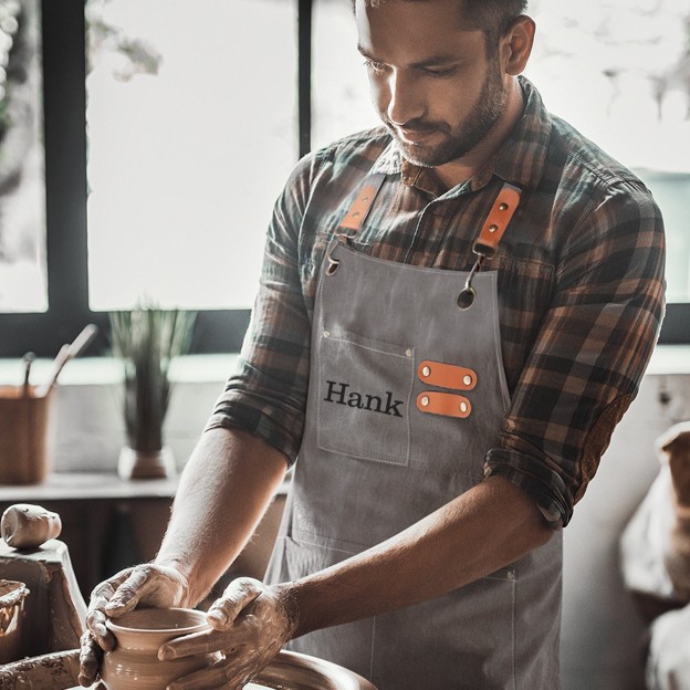 Personalized Name on Canvas Apron with Pockets for Unisex Adult | Apron22