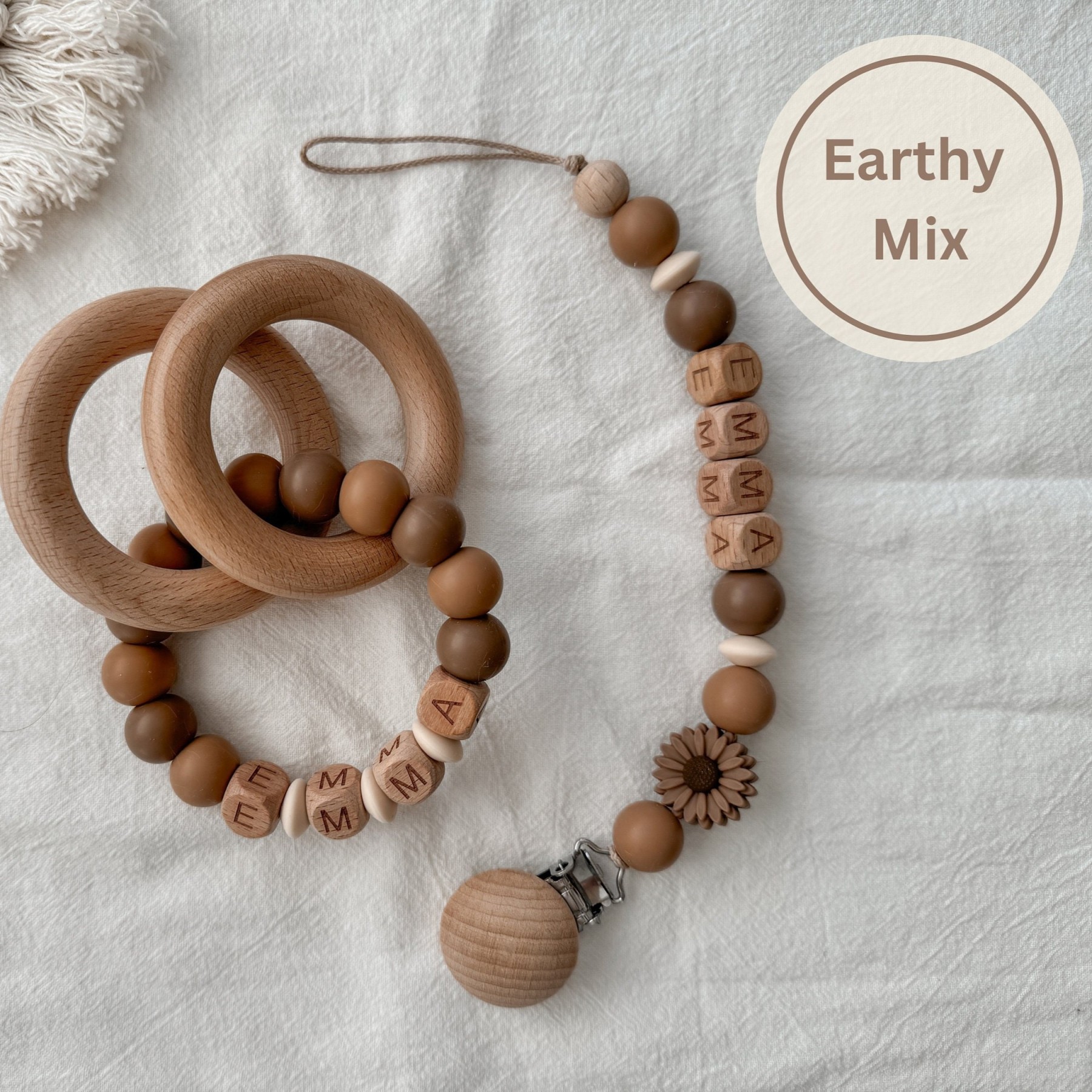 Personalized Baby Pacifier Clip & Rattle Ring | CWBaby86