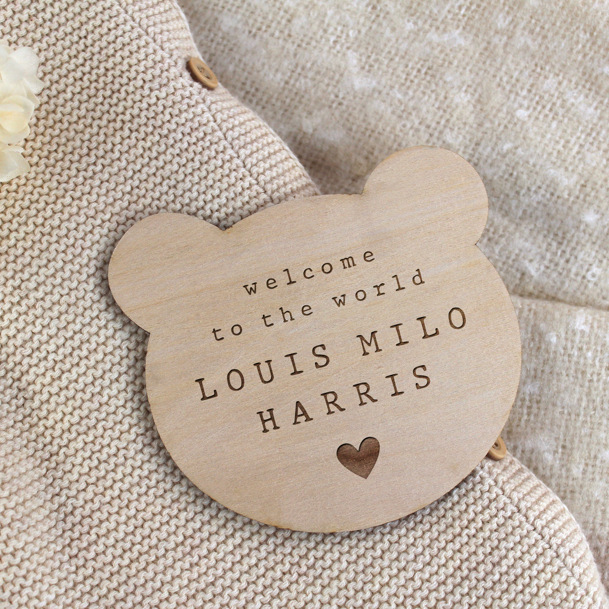 Personalized Wooden Newborn Baby Name Sign | CWBaby162
