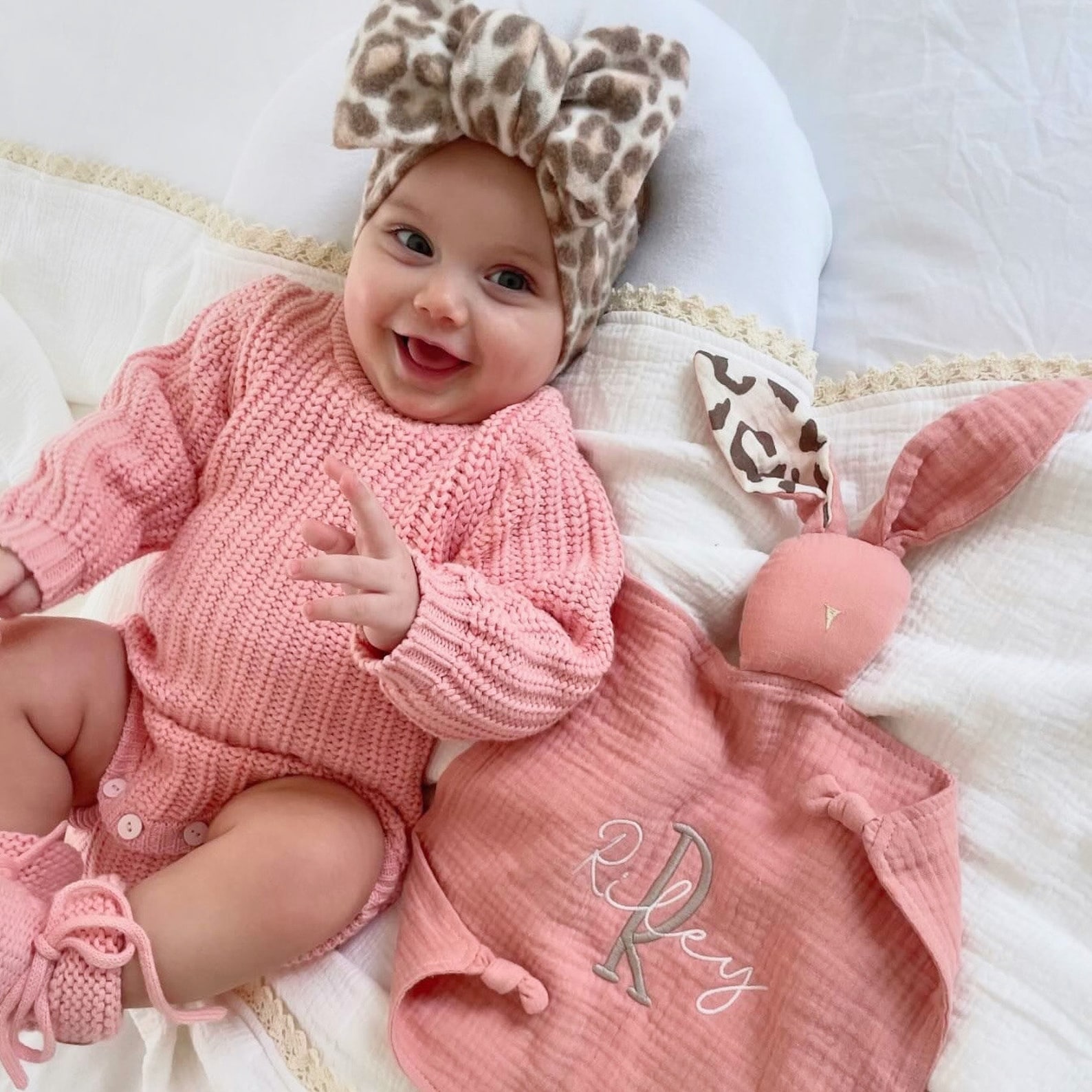 Personalized Baby Embroidery Comforter Sleep Toy | CWToy84