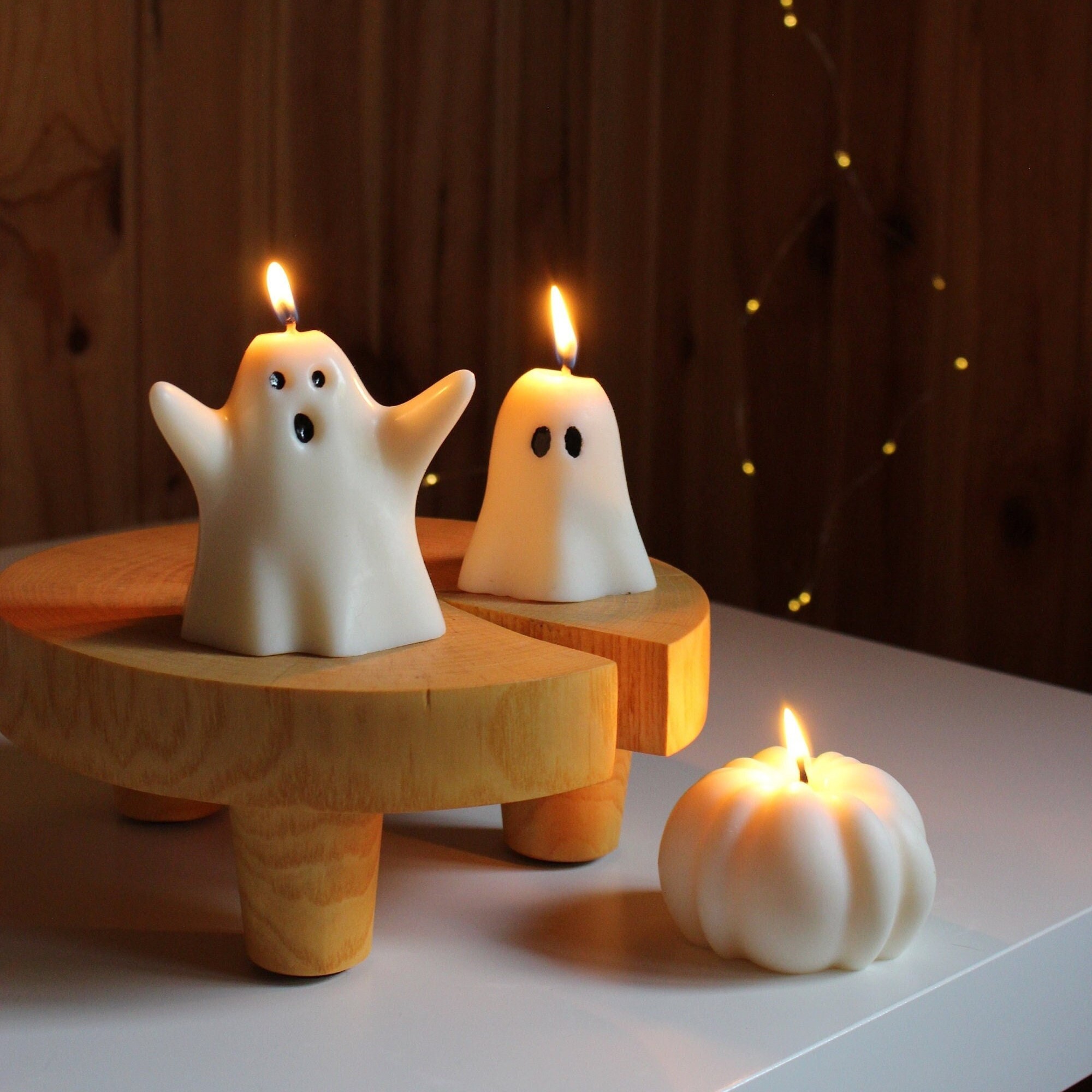 Halloween Decor Ghost Candles Set | CWHalloween15