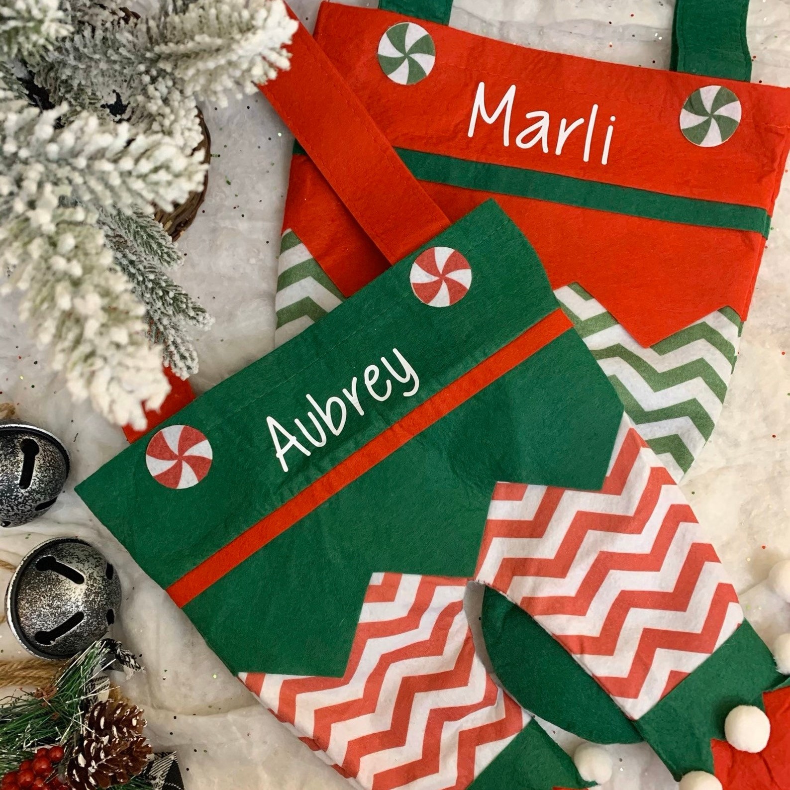 Personalized Embroidered Elf Christmas Stocking | MCGift41