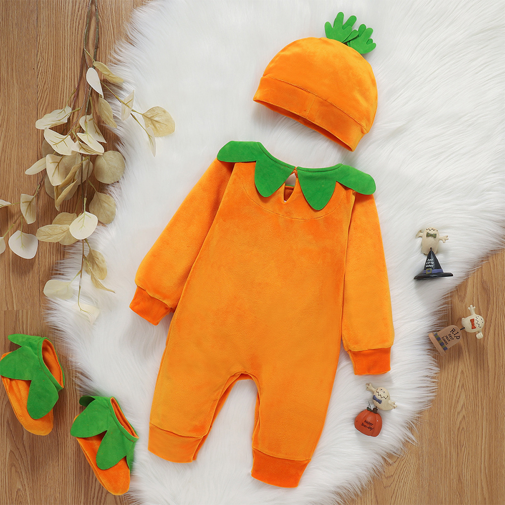 Personalized Baby Pumpkin Halloween Jumpsuit | CWHalloween42