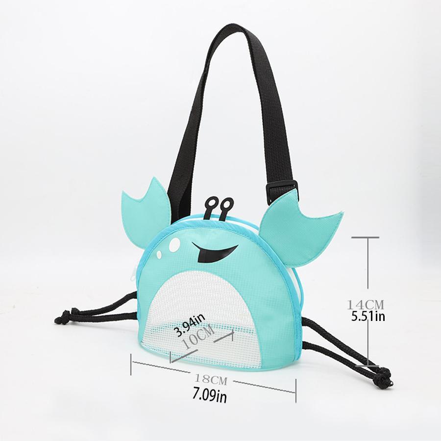 Personalized Crab Seashell Zipper Mesh Beach Bag | CWBeach90