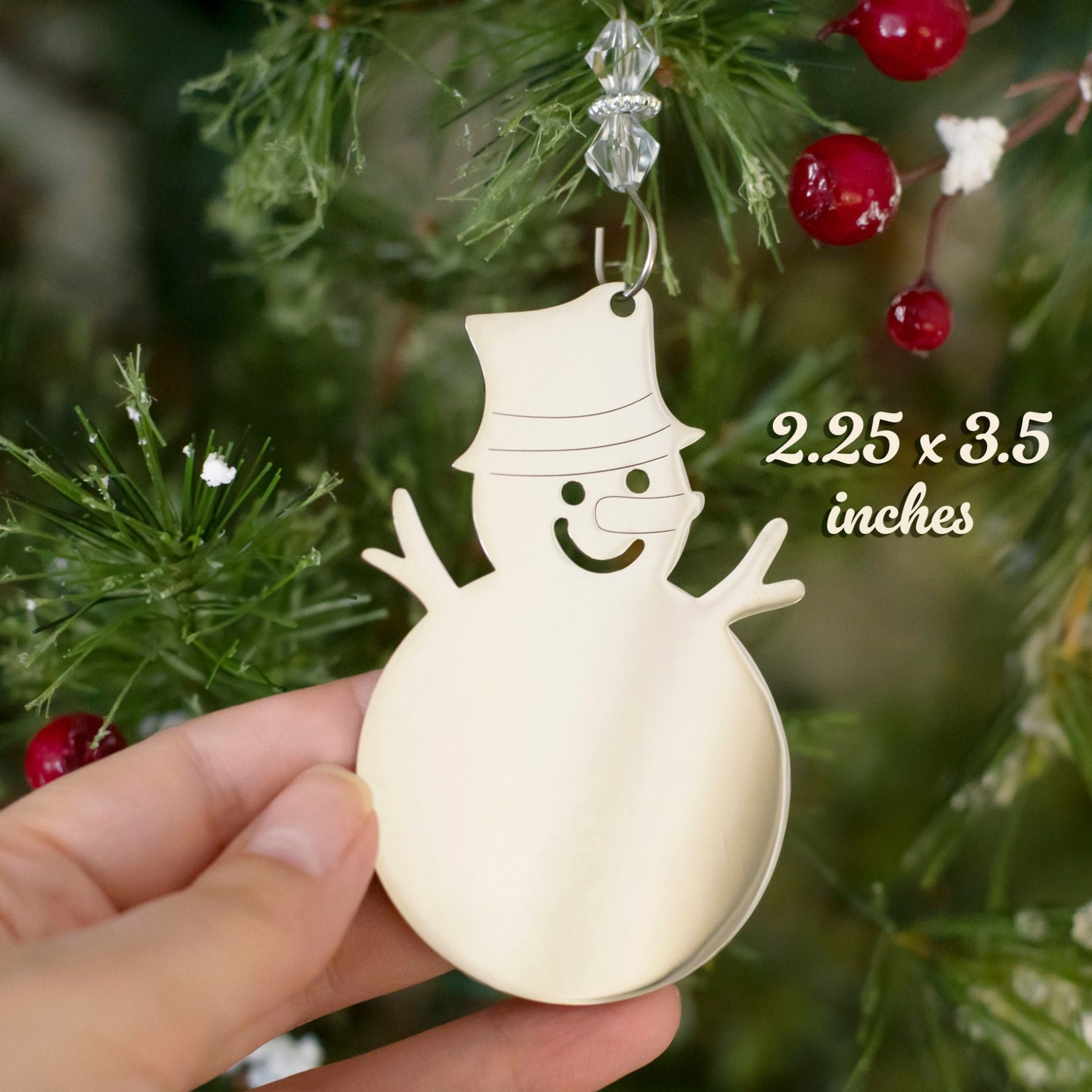 Personalized Name Snowflake or Snowman Stainless Steel Ornament | MCGift20