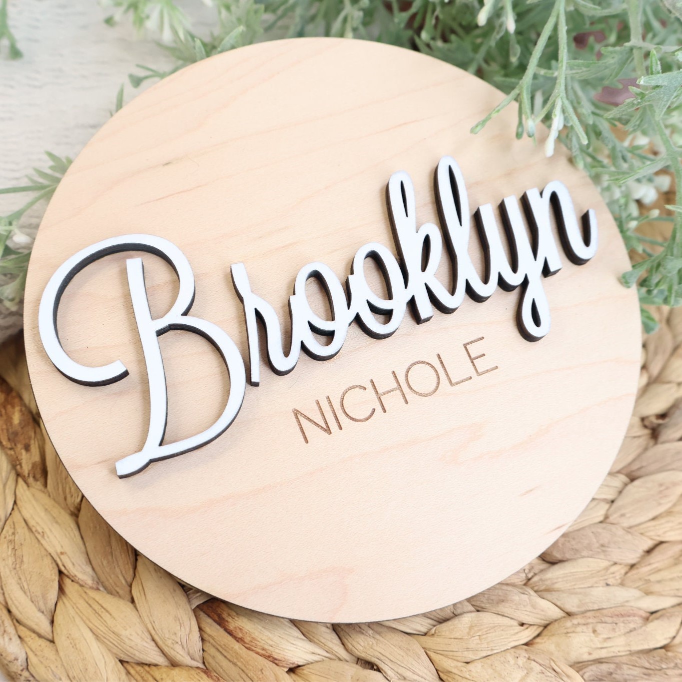Personalized Wooden Newborn Baby Name Sign | CWBaby95