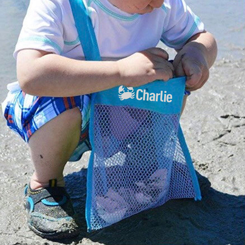 Personalized Seashell Mesh Beach Bag | CWBeach02