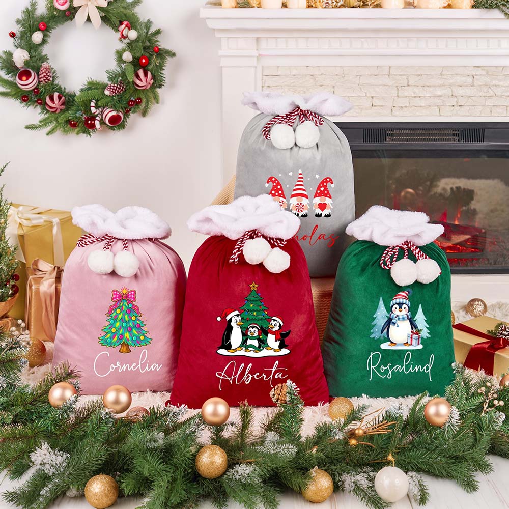 Personalized Christmas Santa Family Sack with Name | MCGift393