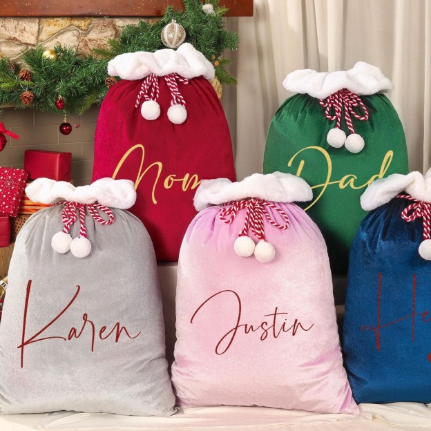 Personalized Christmas Velvet Santa Sack for Gifts | MCGift102