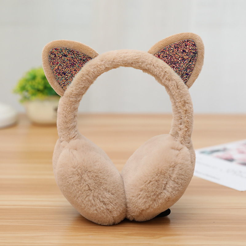 Personalized Kids Pearl Patch Warm Cat Ears Earmuffs | CWToy83