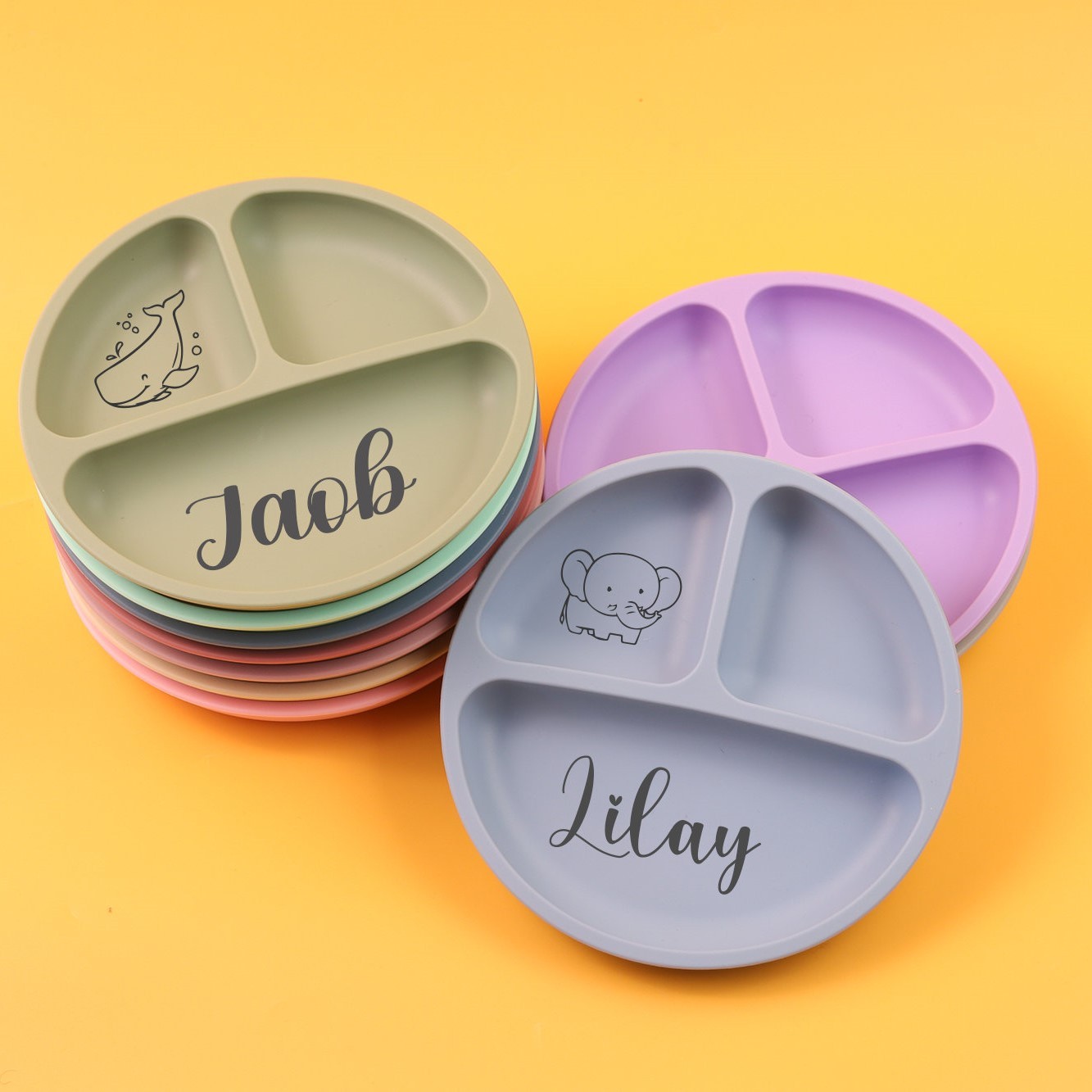 Personalised Baby Food Grade Color Dinner Plates  | CWBaby68