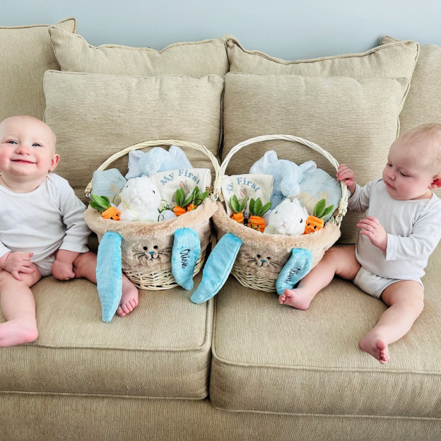 Personalized Embroidered Easter Bunny Basket Liner (Not Include Basket) | CWEaster86