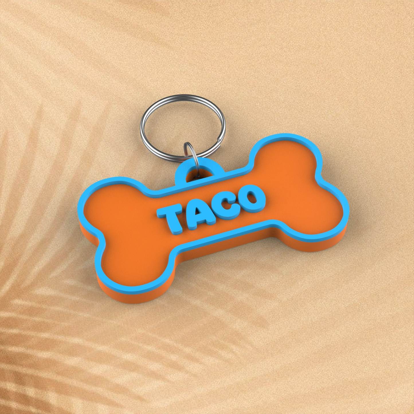 Personalized 3D Printed Bone-Shaped Dog ID Tag | BKPet356