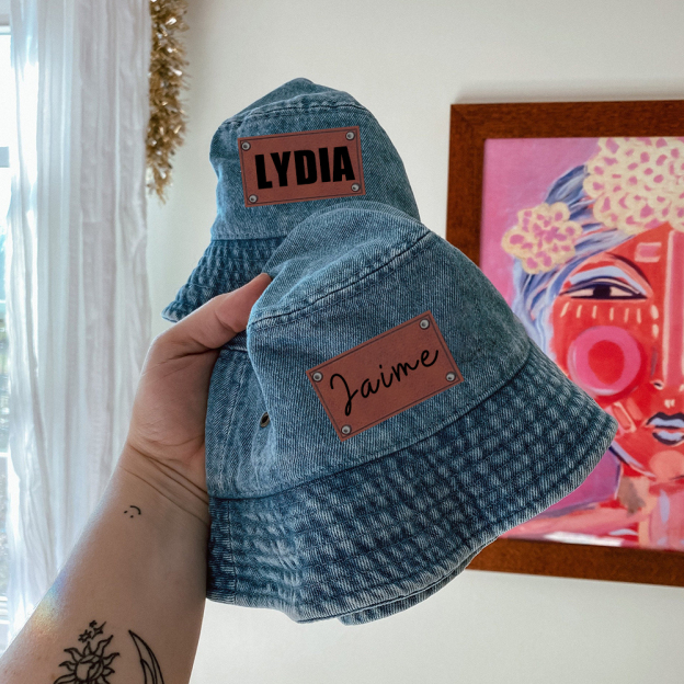 Personalized Leather Patch Denim Bucket Hat for Comfort & Unique | CWBeach83