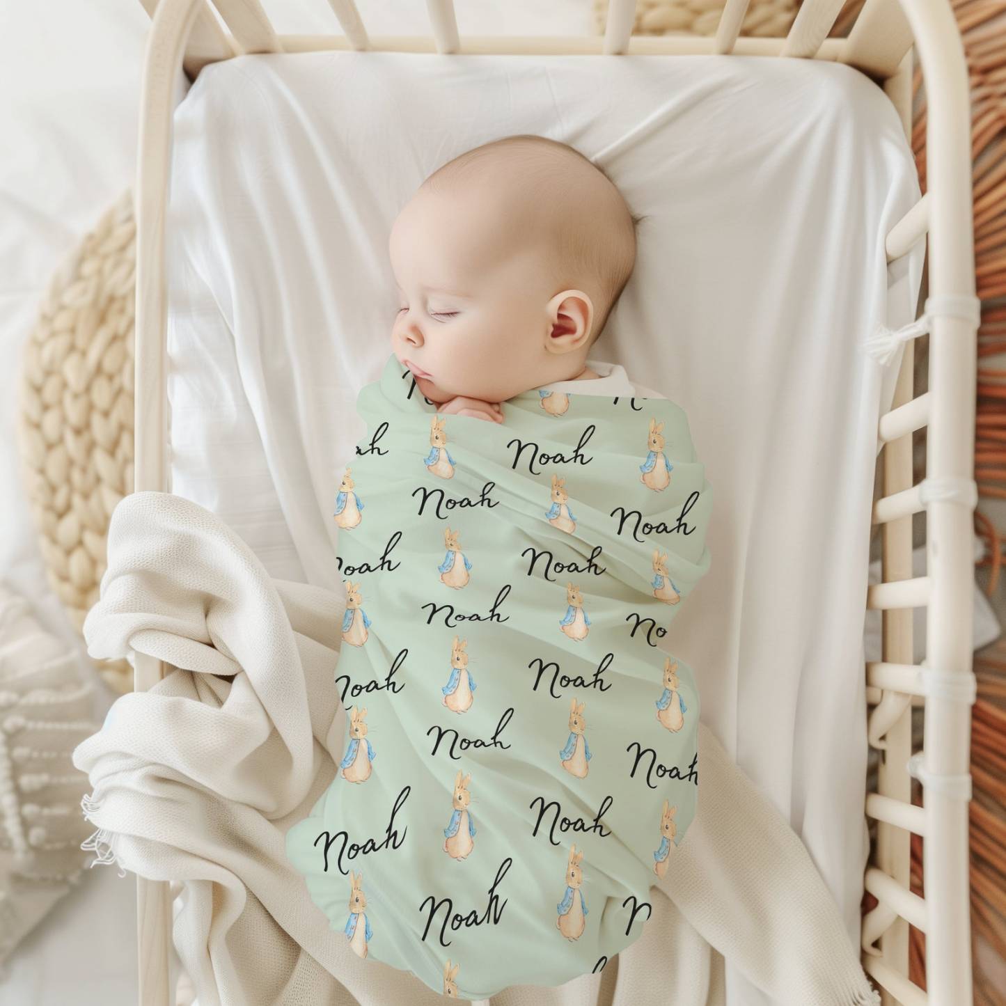 Personalized Baby Swaddle Blanket for Comfort & Unique | BBBlanket08