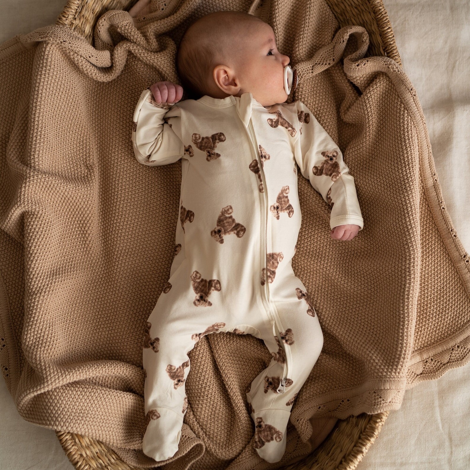 Personalized Baby Bear Cozy Sleepsuit Romper | CWBaby102