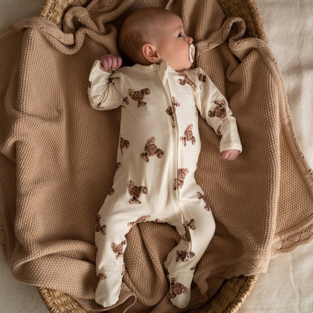 Personalized Baby Bear Cozy Sleepsuit Romper | CWBaby102