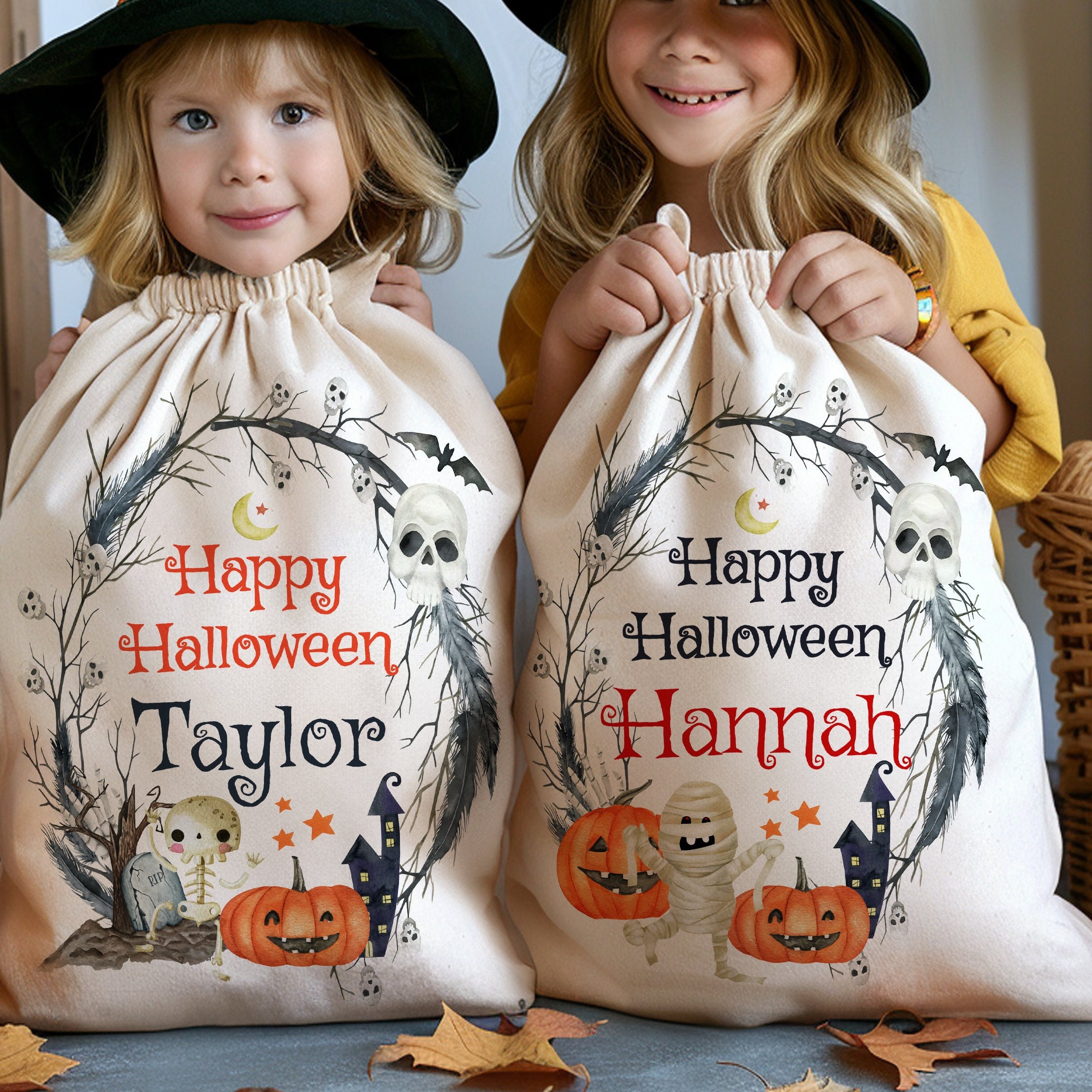 Personalized Name Pumpkin Treat Bag | CWHalloween12