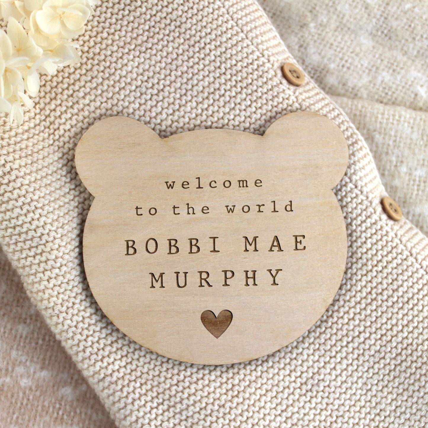 Personalized Wooden Newborn Baby Name Sign | CWBaby162