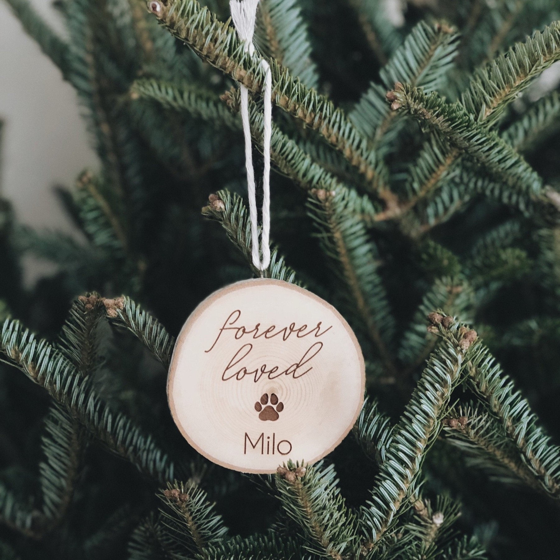 Personalized Wooden Pet Forever Loved Christmas Ornaments | MCGift50