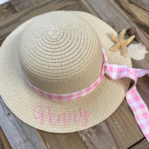 Personalized Embroidered Straw Floppy Hat for Comfort & Unique | CWBeach57