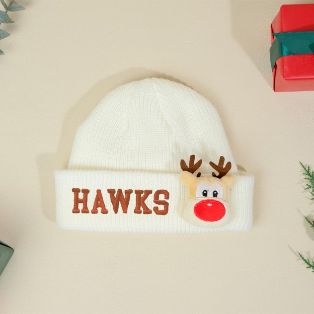 Personalized Embroided Christmas Reindeer Color Beanie | HSKid51