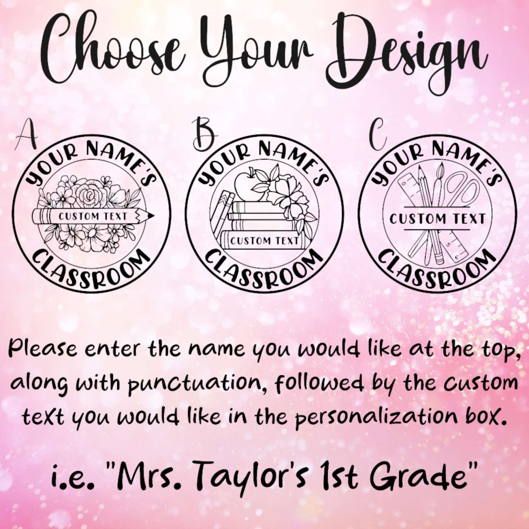 Personalized Teacher Classroom Sign Decor with Stand | CWGift46