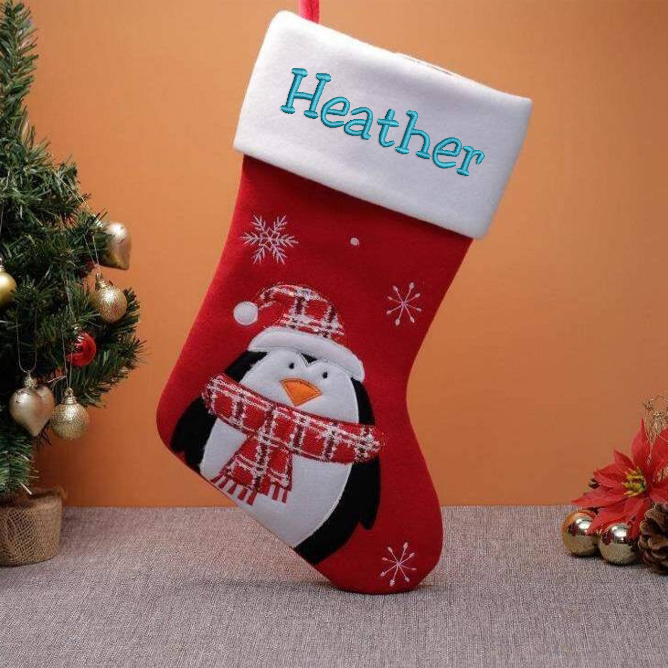 Personalized Embroidered Cute Pattern Christmas Stocking | MCGift39