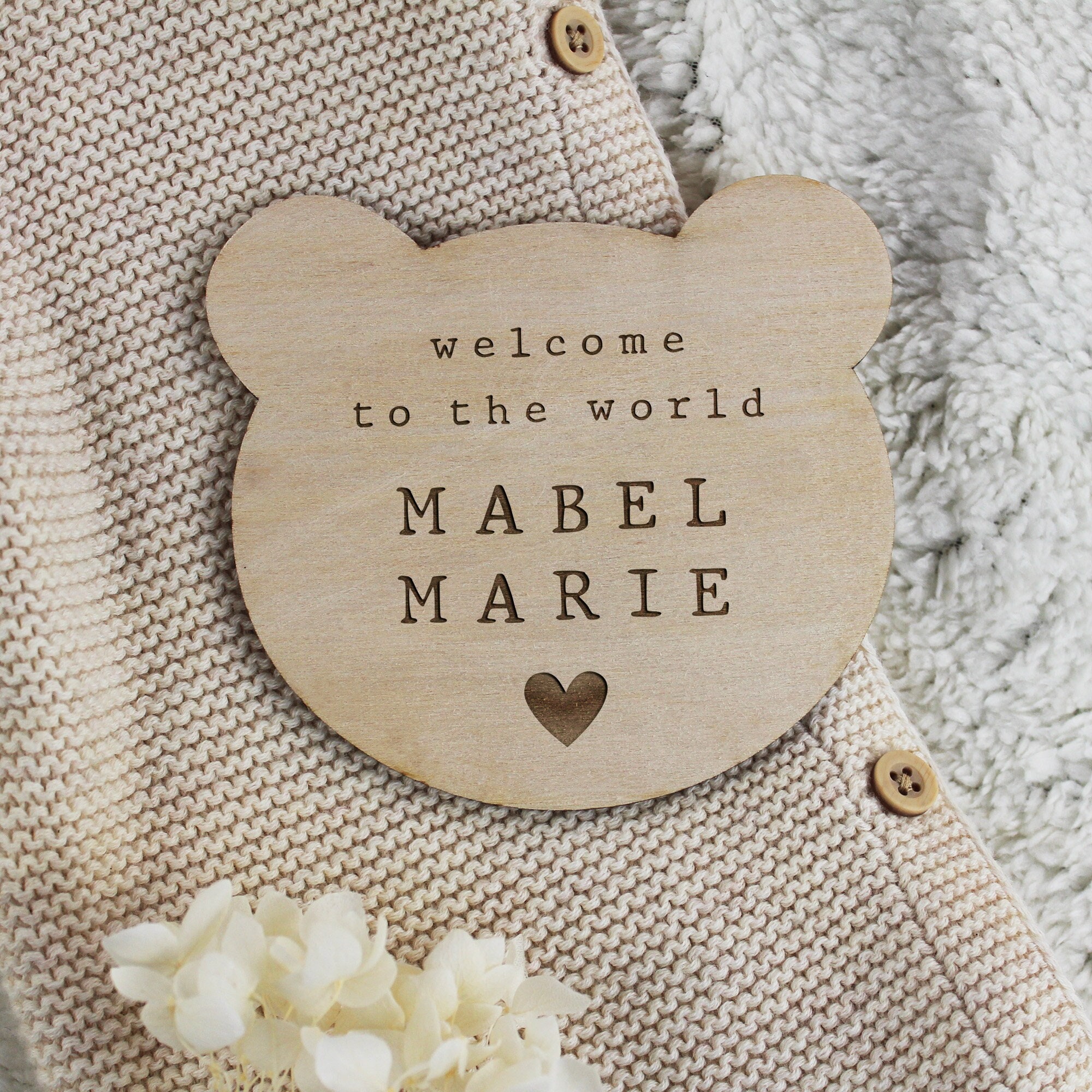 Personalized Wooden Newborn Baby Name Sign | CWBaby162