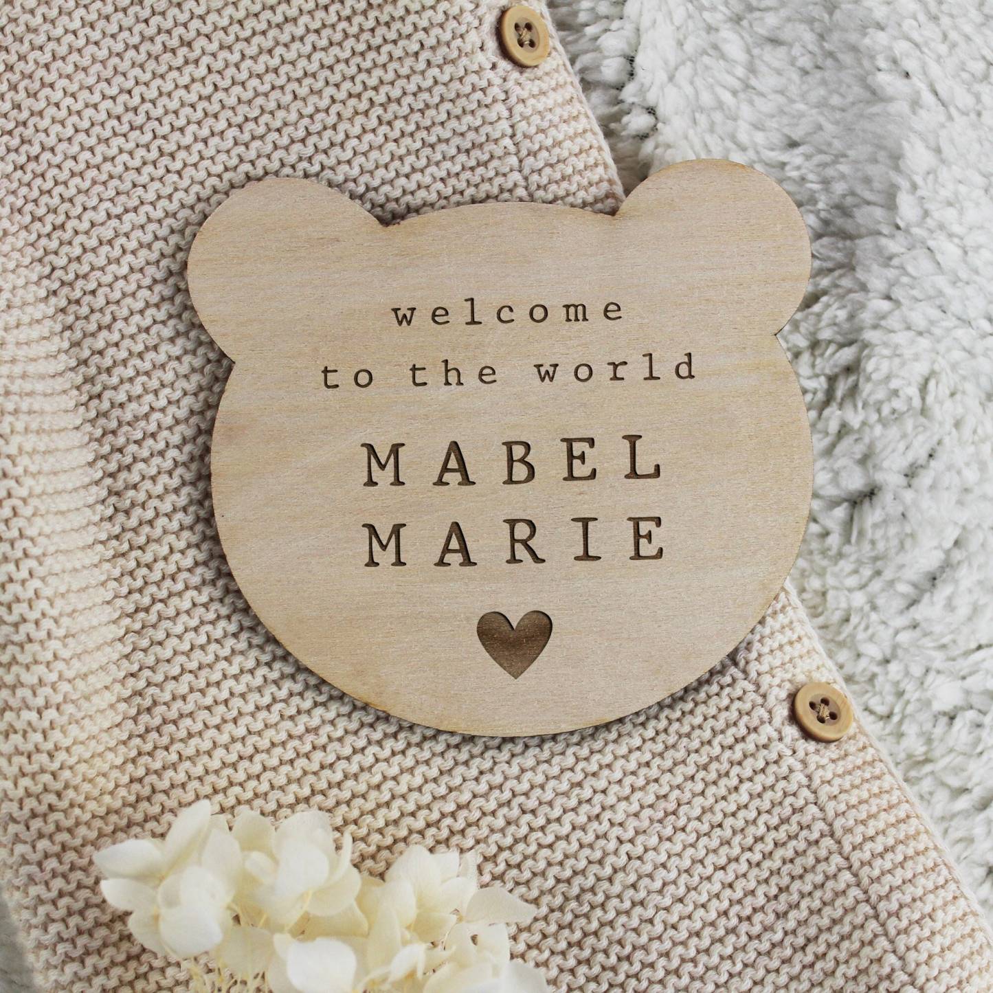 Personalized Wooden Newborn Baby Name Sign | CWBaby162