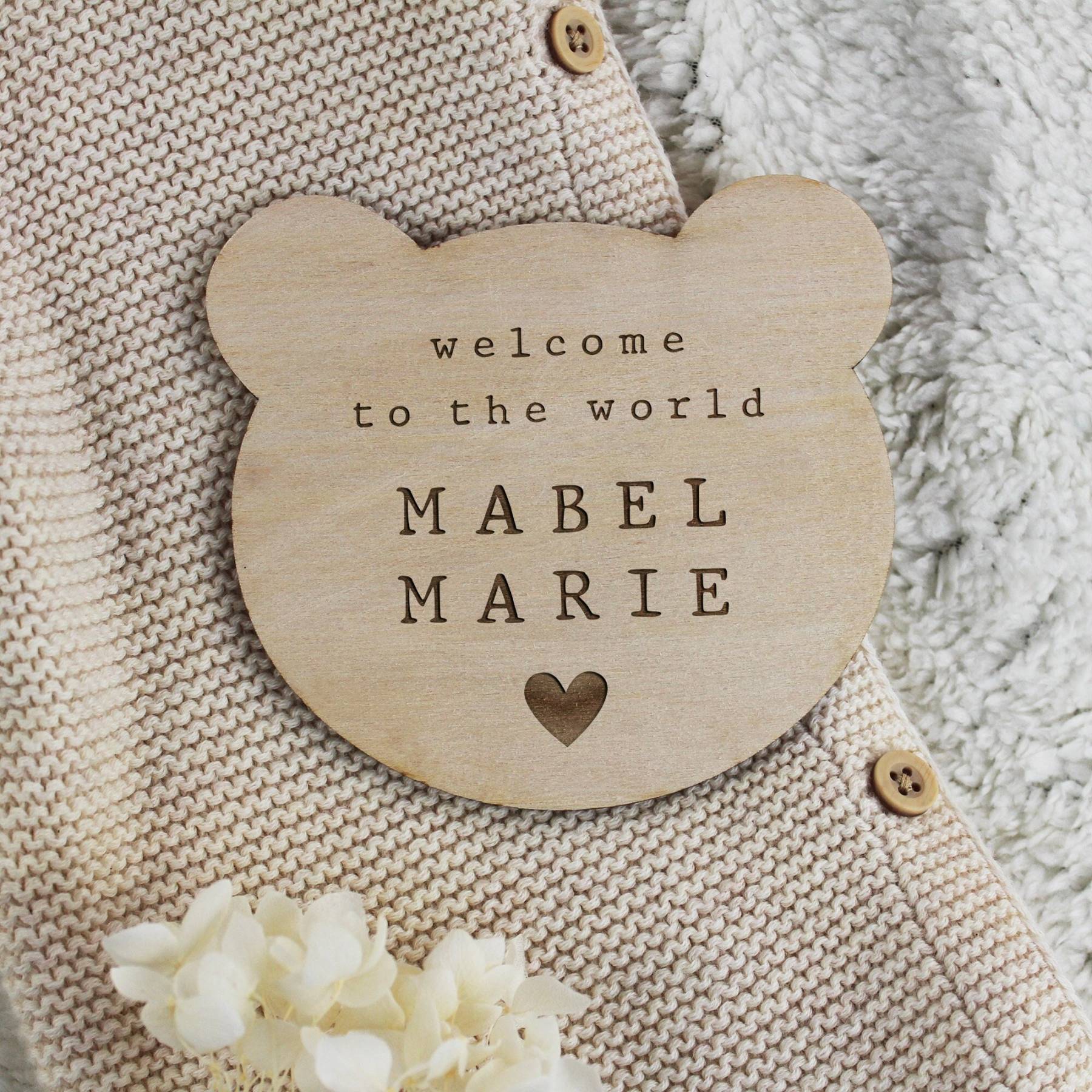 Personalized Wooden Newborn Baby Name Sign | CWBaby162