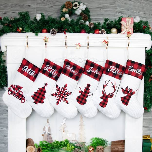 Personalized Buffalo Plaid Christmas Stocking | MCGift58