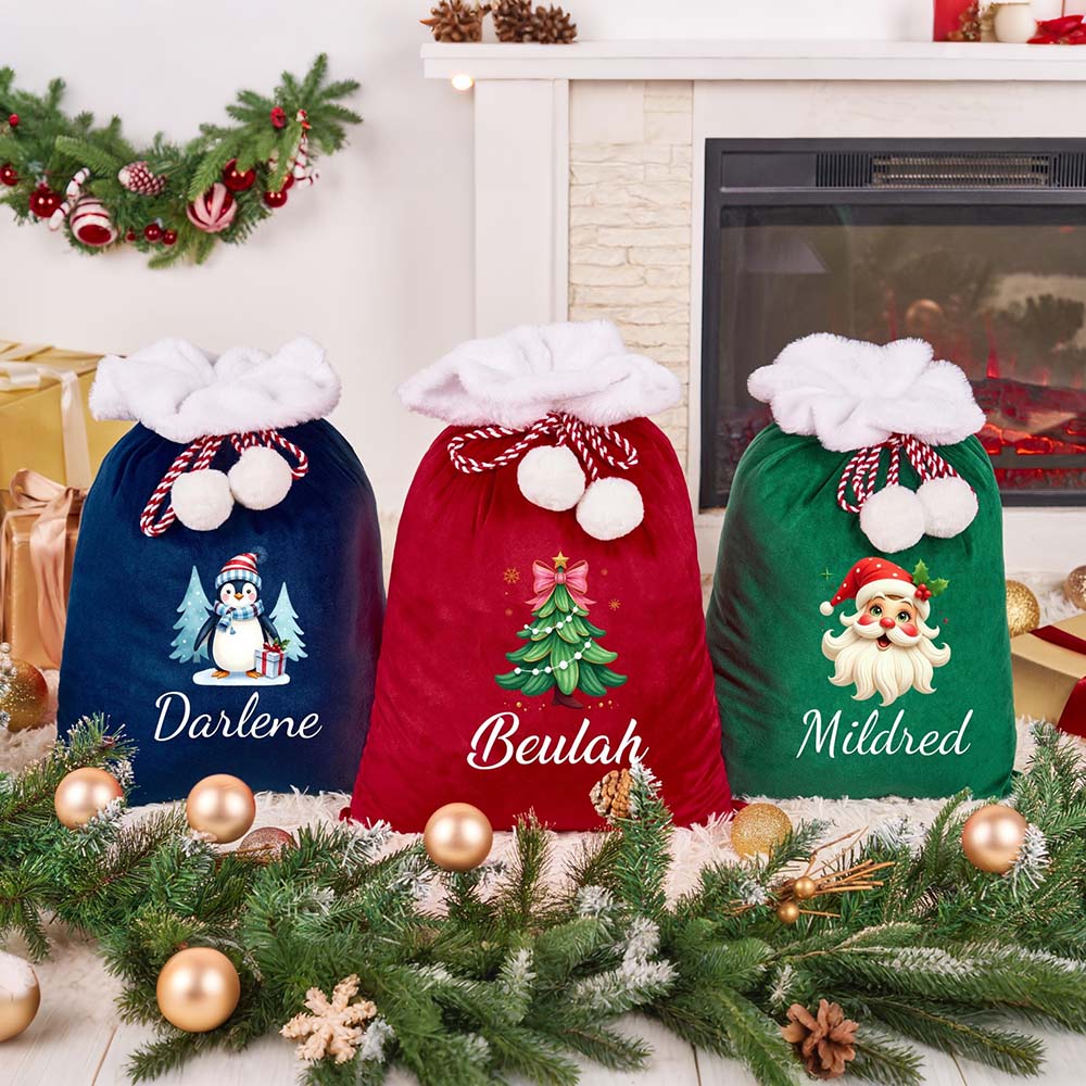 Personalized Christmas Santa Family Sack with Name | MCGift393