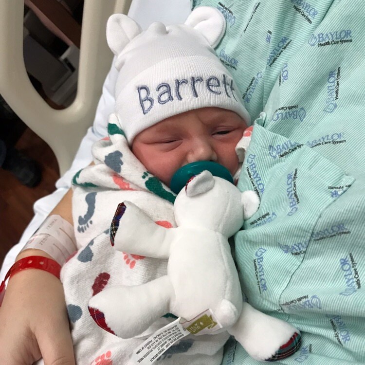 Personalized Embroidery Bear Newborn Homecoming Hat and Gloves Set | HSKid56
