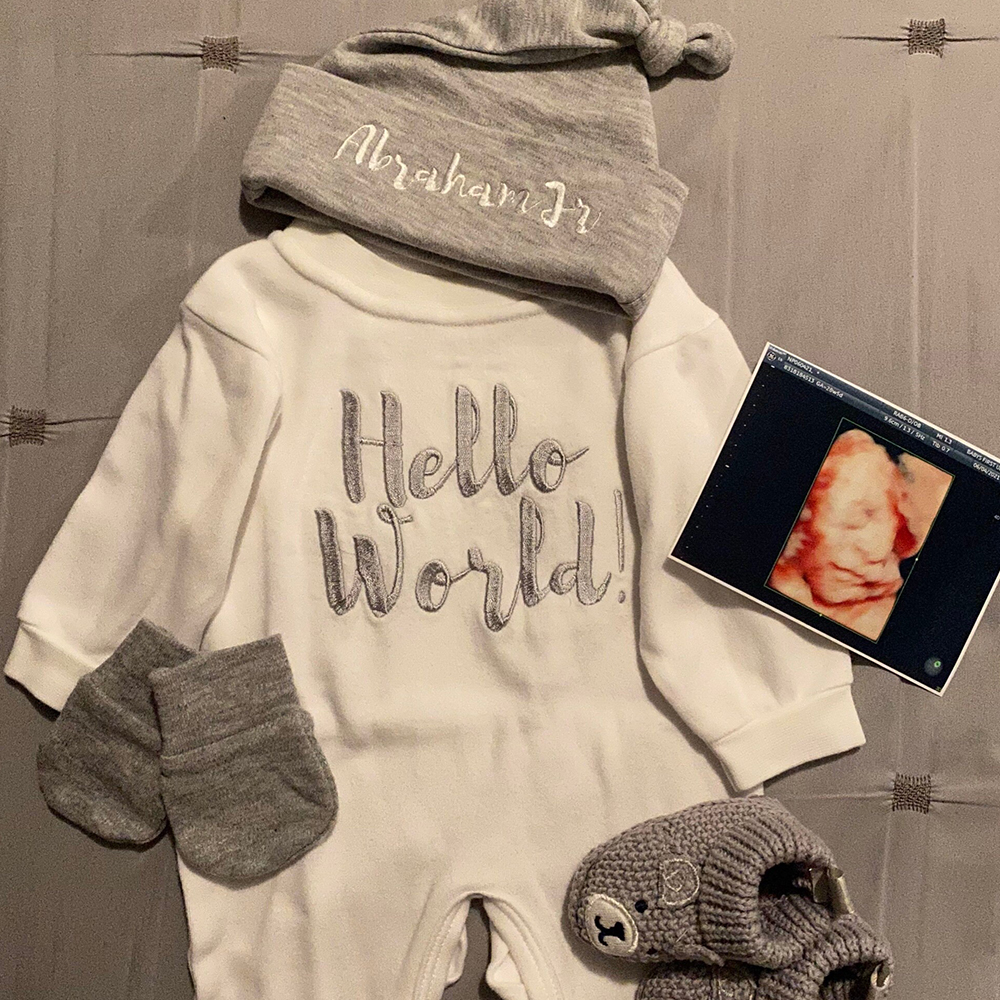 Personalized Embroidery Hello World Baby Coming Home  Ropmer and Hat Set | CWBaby161